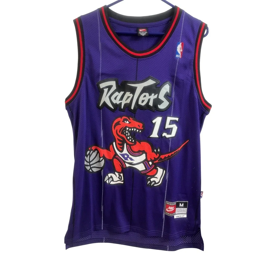 Nike Toronto Raptors Vince Carter 15 Purple Pinstripe‎ NBA Jersey Mens Medium